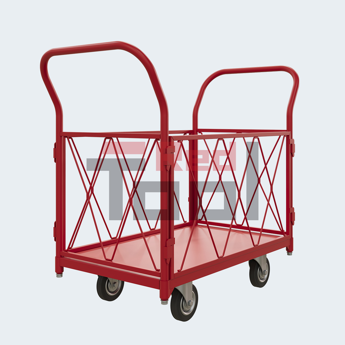 Тележка платформенная с бортами ТБ 1 RT (500x800 мм) Колёса: Ø125